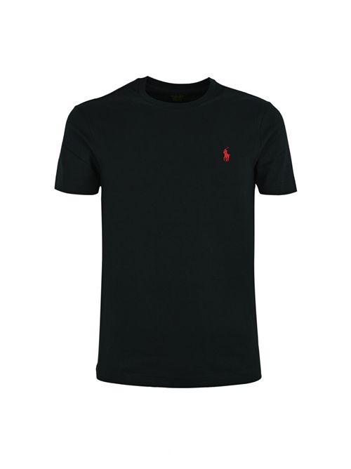 T-shirt con logo Pony in cotone nero POLO RALPH LAUREN | 710680785001